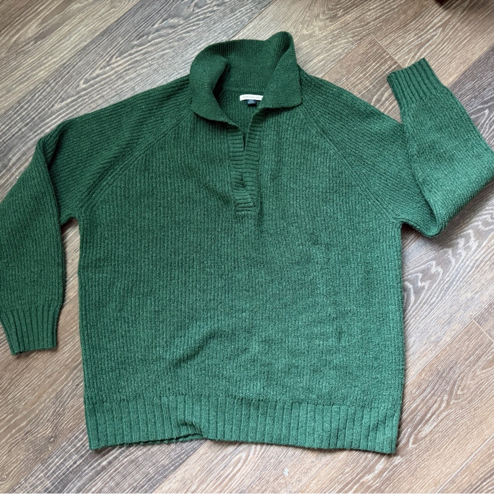 American Eagle Green Ribbed Turtleneck Sweater Women’s [M] Soft Knit Pullover